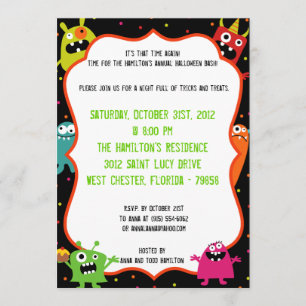 5x7 Birthday Bash Halloween Party Invitation
