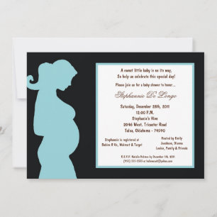 5x7 Black Baby Shower Invitation
