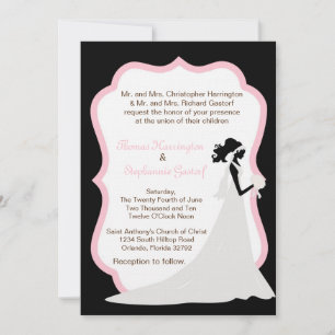 5x7 Black Bride Wedding Invitation