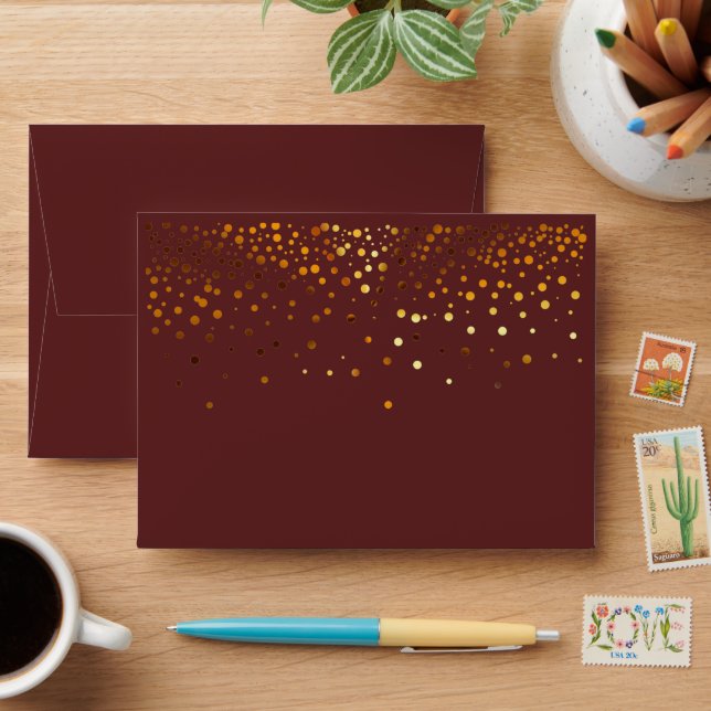 5x7 Black Glitter Formal Invitation Envelope (Desk)