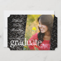 5x7 Black Steel Metal Aluminium Senior Announcemen