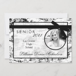 5x7 Black Toile Fabric Photo Senior Announcement