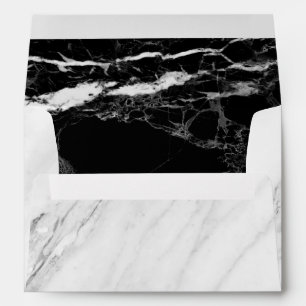 5x7 Black White Marble Stone Texture Envelopes