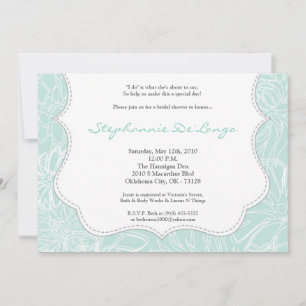 5x7 Blue Flower Floral Bridal Shower Invitation