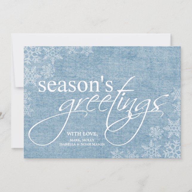 5x7 Blue Snowflakes Christmas Card (Front)