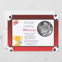 5x7 Boys Sports Soccer Ball Baby Shower Invitation