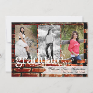 5x7 Brick Wall Grunge Building Senior Announcement