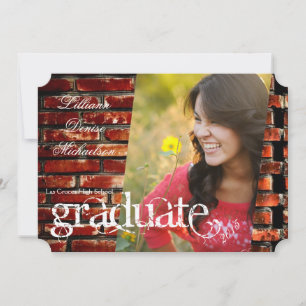 5x7 Brick Wall Grunge Building Senior Announcement