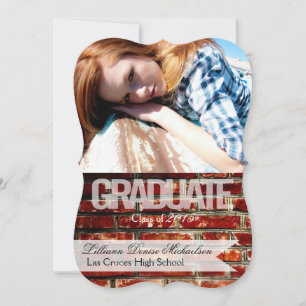 5x7 Brick Wall Grunge Building Senior Announcement