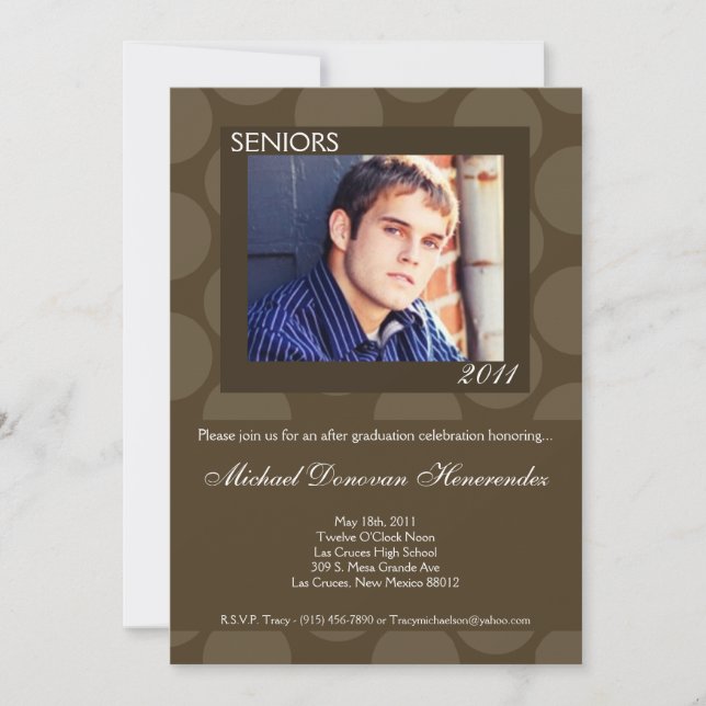 5x7 Brow Circle Polk Photo Graduation Announcement (Front)