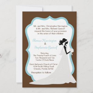 5x7 Brown Bride Wedding Invitation