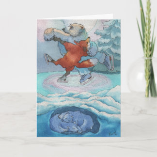 5x7 Card-Bear Fox-While You Lay Sleeping Card