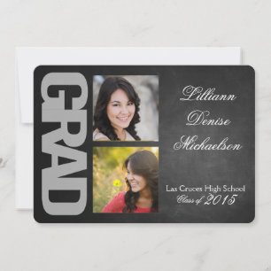 5x7 Chalkboard Black Board Senior Announcement