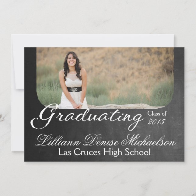 5x7 Chalkboard Black Board Senior Announcement (Front)