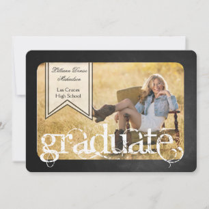5x7 Chalkboard Black Board Senior Announcement