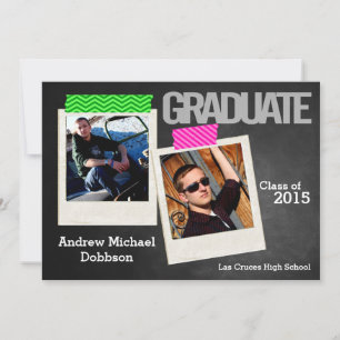 5x7 Chalkboard Black Board Senior Announcement