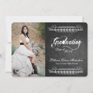 5x7 Chalkboard Black Board Senior Announcement