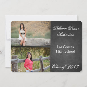 5x7 Chalkboard Black Board Senior Announcement