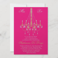 5x7 Chandelier Quinceanera Birthday Invitation