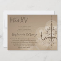 5x7 Chandelier Quinceanera Birthday Invitation