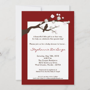 5x7 Cherry Blossom Tree Baby Shower Invitation
