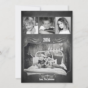 5x7 Christmas XMAS Chalk Board Teacher PHOTO Card