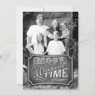 5x7 Christmas XMAS Chalk Board Teacher PHOTO Card