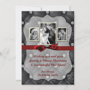 5x7 Christmas XMAS Diamond Pintuck PHOTO Card
