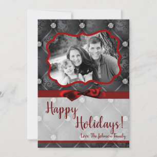 5x7 Christmas XMAS Diamond Pintuck PHOTO Card