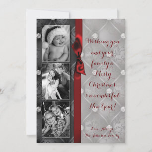 5x7 Christmas XMAS Diamond Pintuck PHOTO Card