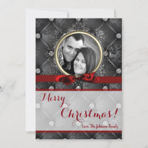 5x7 Christmas XMAS Diamond Pintuck PHOTO Card