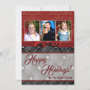 5x7 Christmas XMAS Diamond Pintuck PHOTO Card