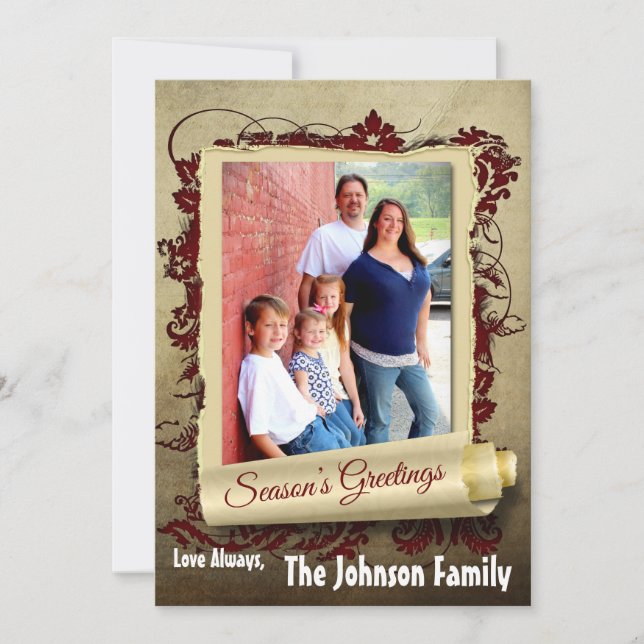 5x7 Christmas XMAS Happy Holiday PHOTO Card (Front)