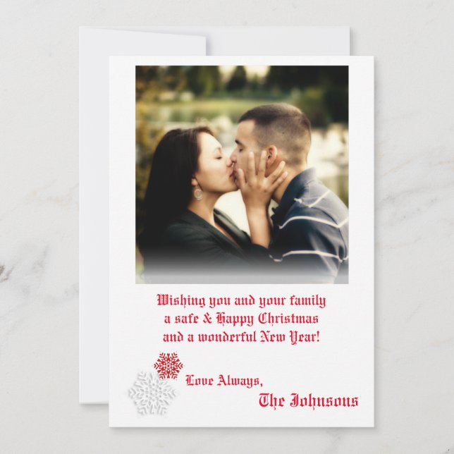 5x7 Christmas XMAS Happy Holiday PHOTO Card (Front)