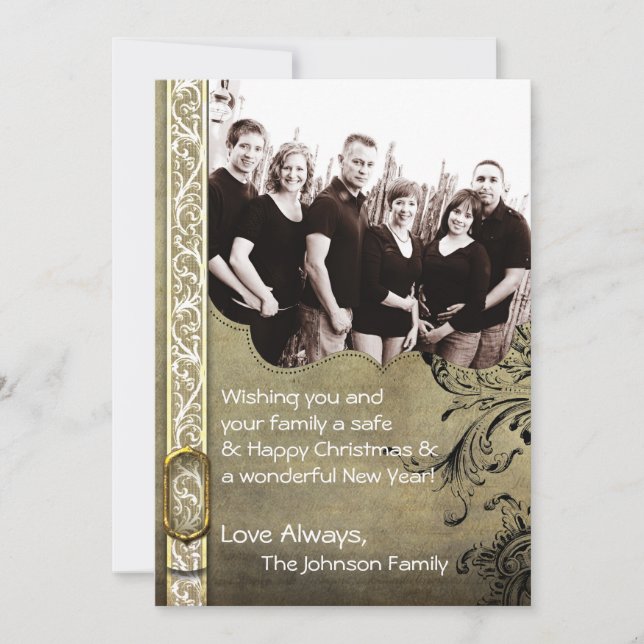 5x7 Christmas XMAS Happy Holiday PHOTO Card (Front)