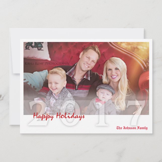5x7 Christmas XMAS Happy Holiday PHOTO Card (Front)