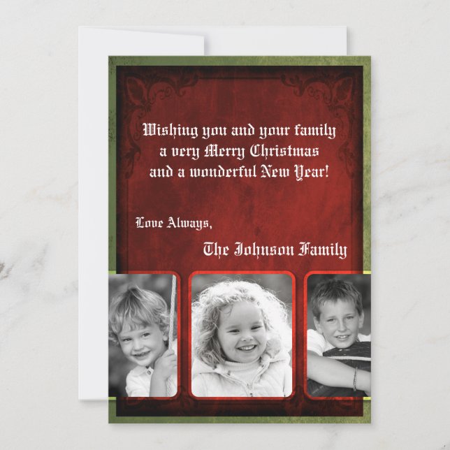 5x7 Christmas XMAS Happy Holiday PHOTO Card (Front)
