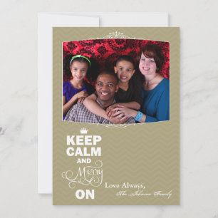 5x7 Christmas XMAS Keep Calm Merry On PHOTO Card