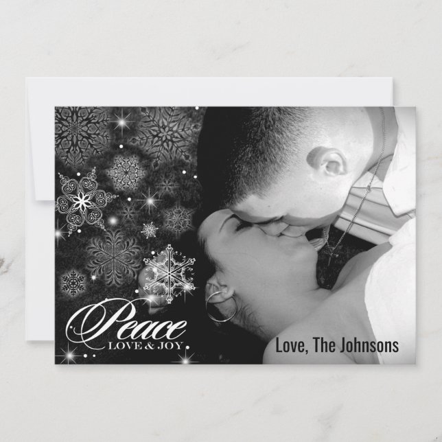 5x7 Christmas XMAS Snow Flakes Winter PHOTO Card (Front)