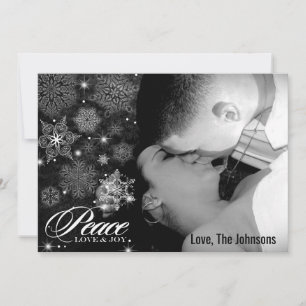 5x7 Christmas XMAS Snow Flakes Winter PHOTO Card