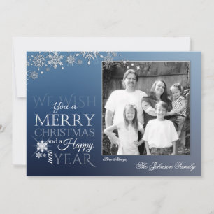 5x7 Christmas XMAS Snowflakes Snow PHOTO Card