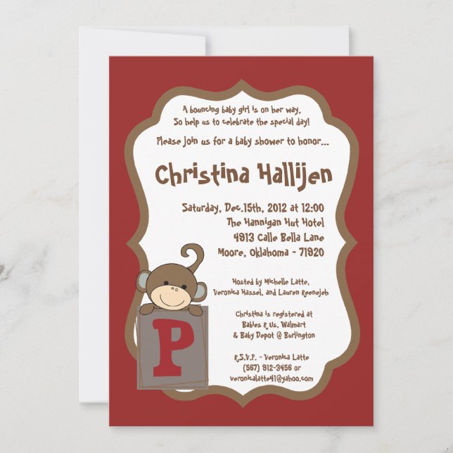 5x7 Cocalo Buttons Baby Shower Invitation (Front)