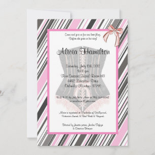 5x7 Corset Bachelorette Invitation