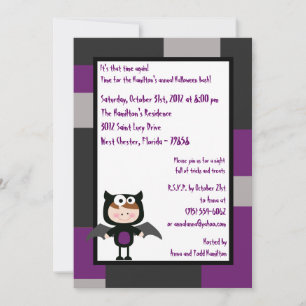 5x7 Costume Party Halloween Party Invitation
