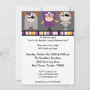 5x7 Costume Party Halloween Party Invitation