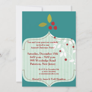 5x7 Cranberry Christmas Invitation