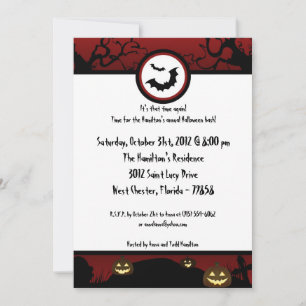 5x7 Creepy Trees Halloween Party Invitation