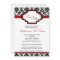 5x7 CrimsonRed Damask Sweet 16 Birthday Invitation