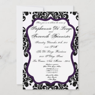 5x7 Damask Lace Fancy Elegant Wedding Invitations