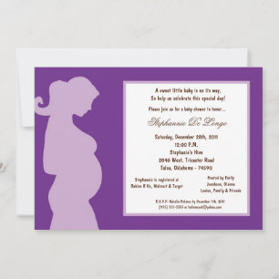 5x7 Dark Purple Baby Shower Invitation